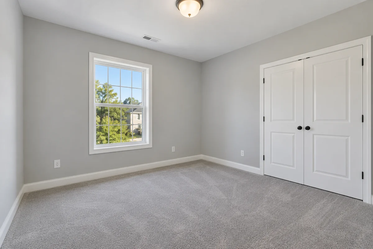 Original empty bedroom before virtual staging